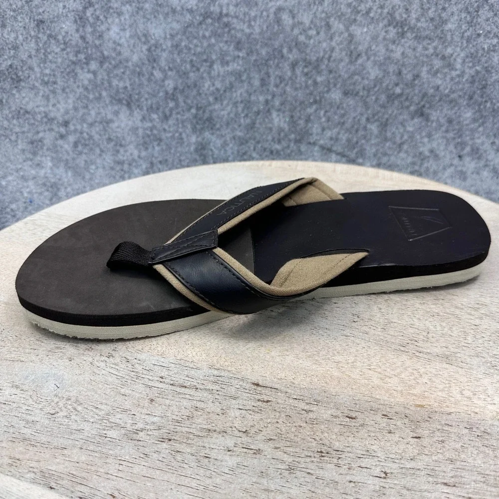 Nautica Mens Brown Tan Thong Flip Flop Sandals Size 11 Casual Beach Shoes
